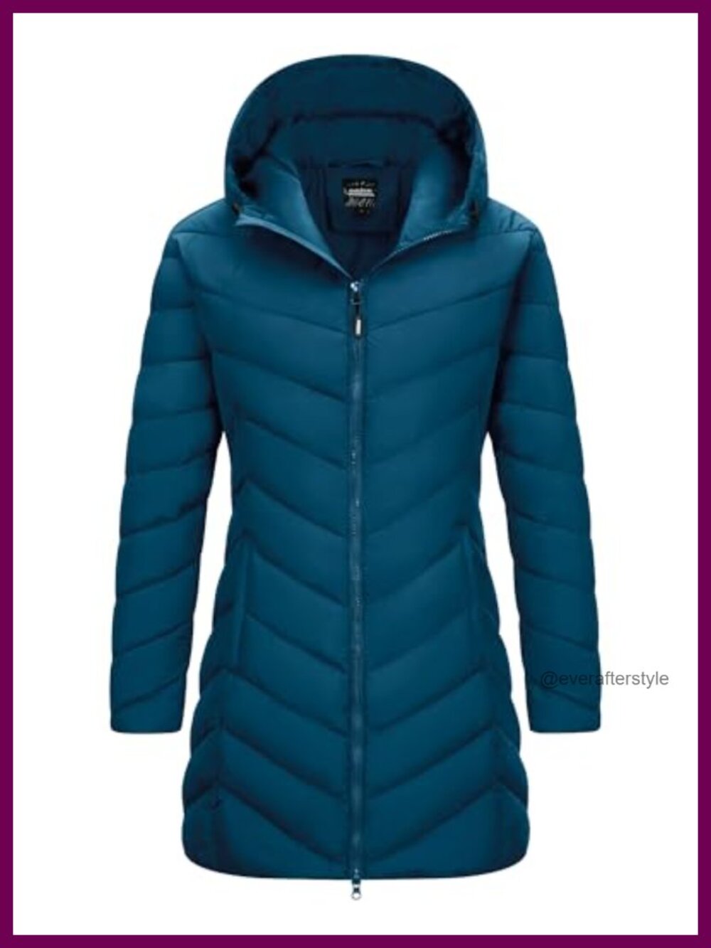 Women's Long Hooded Quilted Puffer Coat Lightweight Winter Jacket